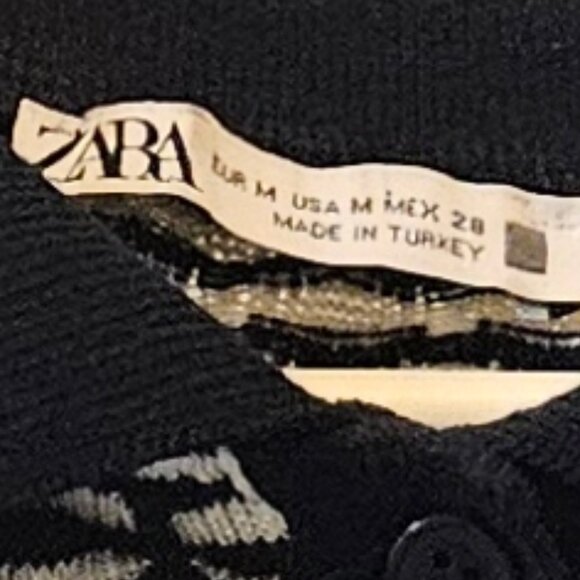 ZARA Blue and White Knit Polo Collar Dress - Picture 6 of 6